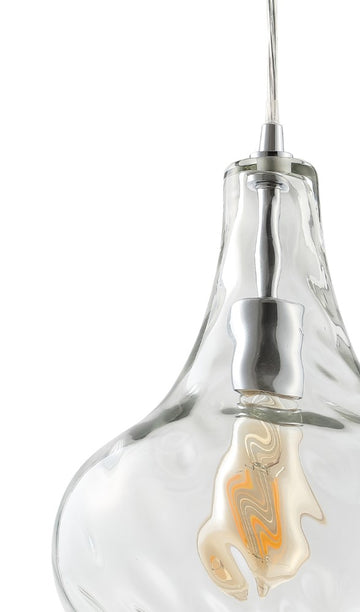 Ferano 9" Adjustable Metal/Glass LED Pendant - JONATHAN Y